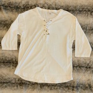 Women’s Tommy Hilfiger White Loose fit Lace-Up Quarter Sleeve